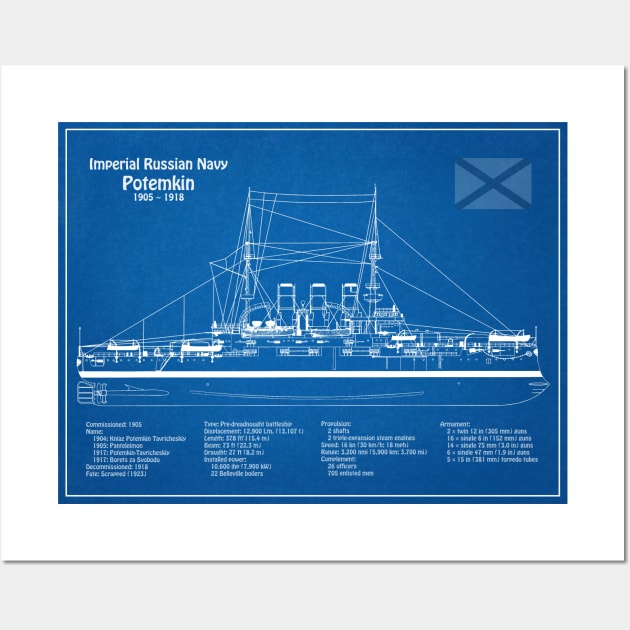 Potemkin battleship plans - Imperial Russian Navy - AD Wall Art by SPJE Illustration Photography